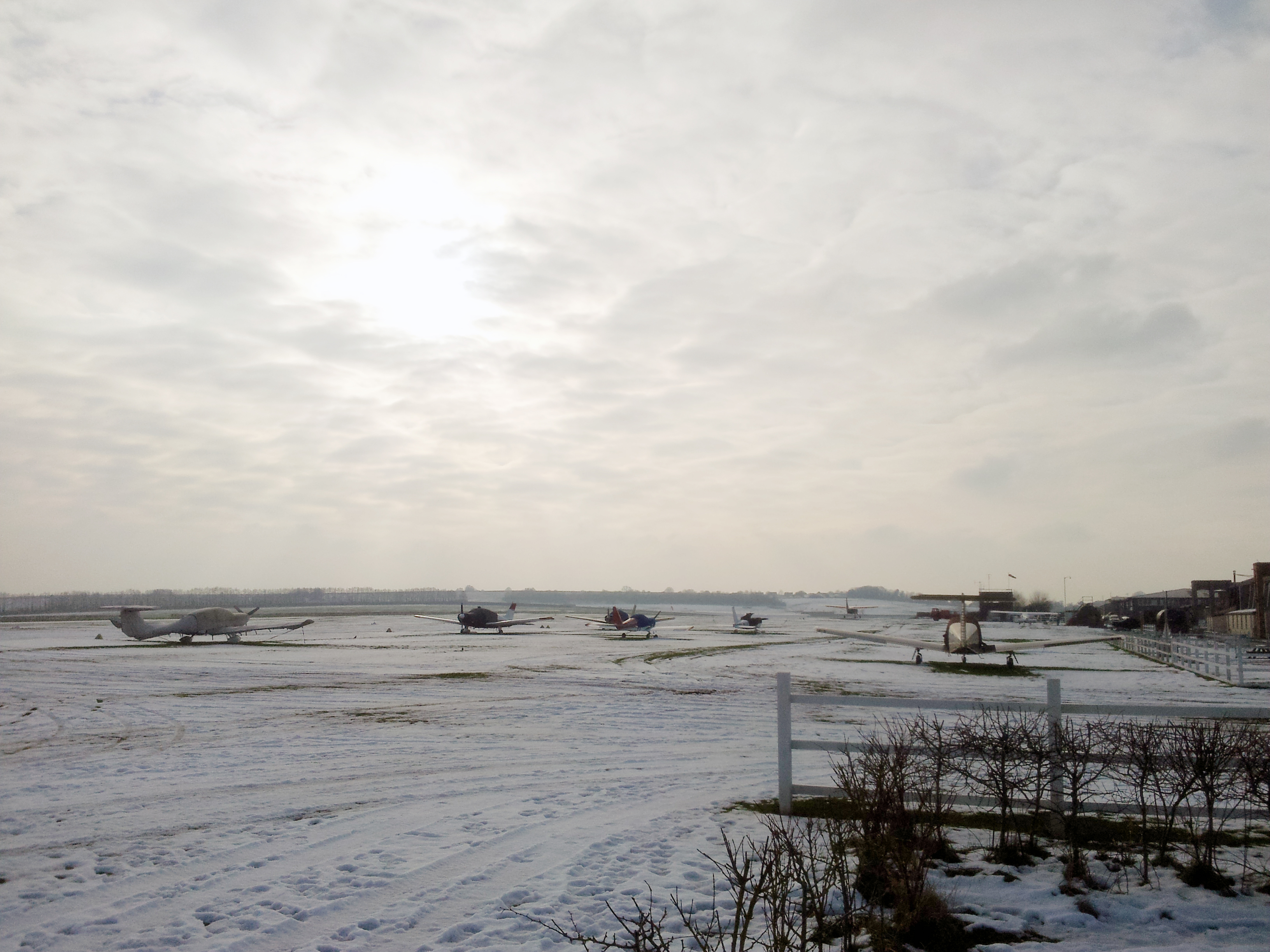 Snow covered airfield